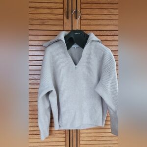 Vince Cream Zip-Up Sweater Wool & Cashmere